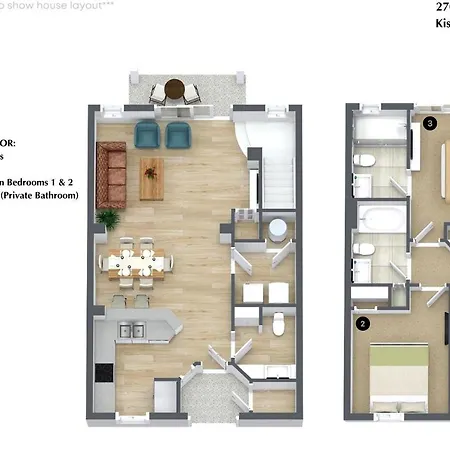 3 Bedrooms- 2,5 Bathrooms- Emerald Island2709 Sk